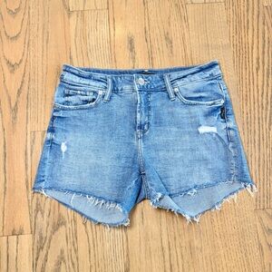 Silver Jeans Elyse Blue Jean Shorts Distressed Cut-Off Style W27/L4